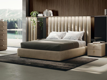 MIRROR ARABESQUE - Upholstered fabric double bed by Guzzini & Fontana - view 2